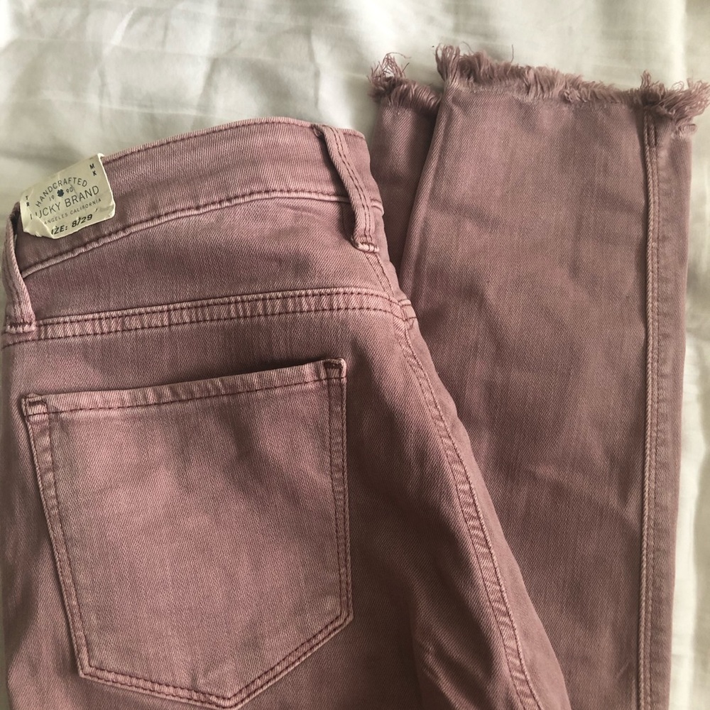 NWT Lucky Brand Pink Raw Hem Jean 29